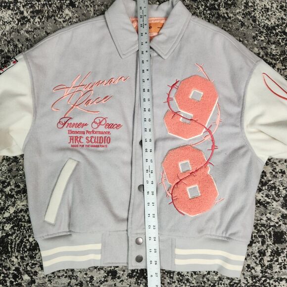 Loiter Flower Varsity Jacket Adult Small Human Race Streetwear - Picture 12 of 13